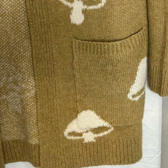 No Boundaries fairycore mushroom cardigan in brown and white - Picture 5 of 6
